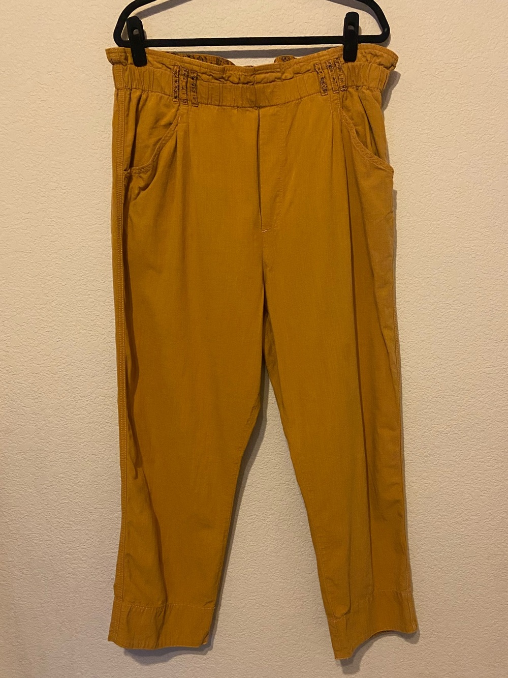 Anthropologie Women's Size XL Cedar Malin Utility Trousers Pants mustard cotton